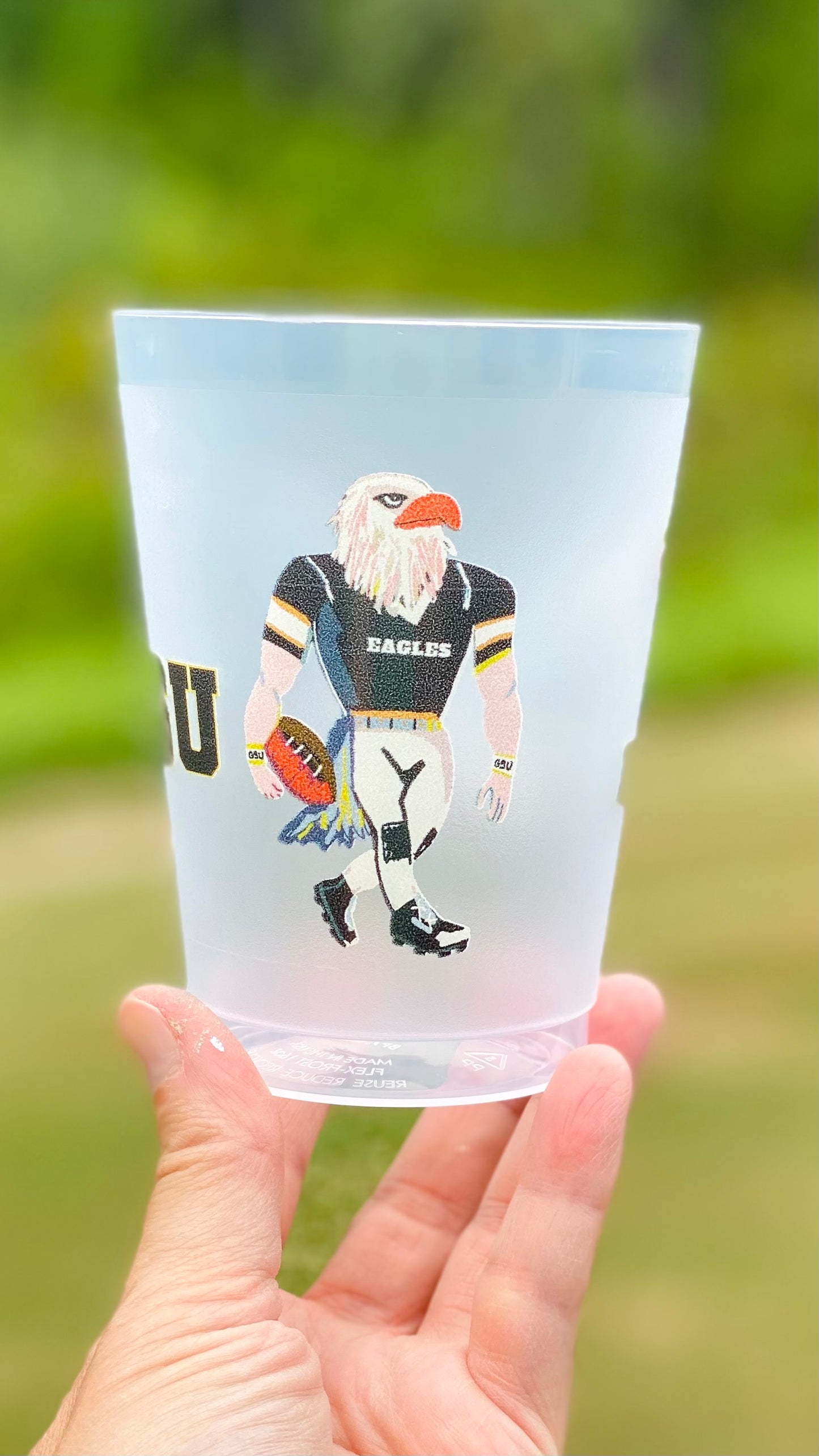 Set of 10 Frosted Eagles Cups