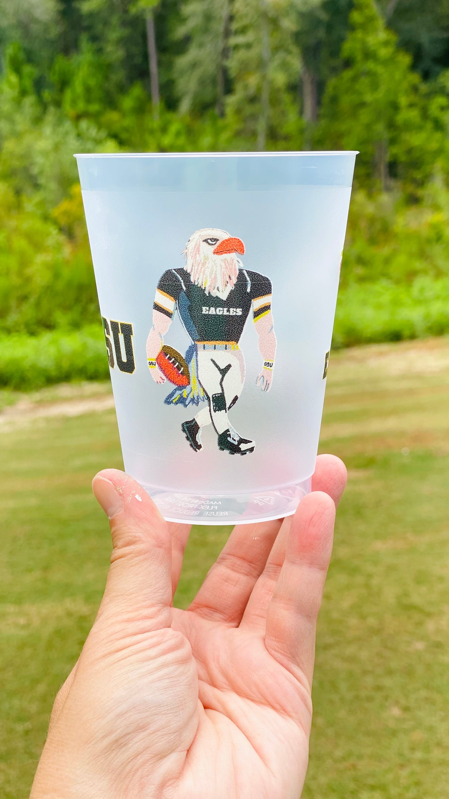 Set of 10 Frosted Eagles Cups