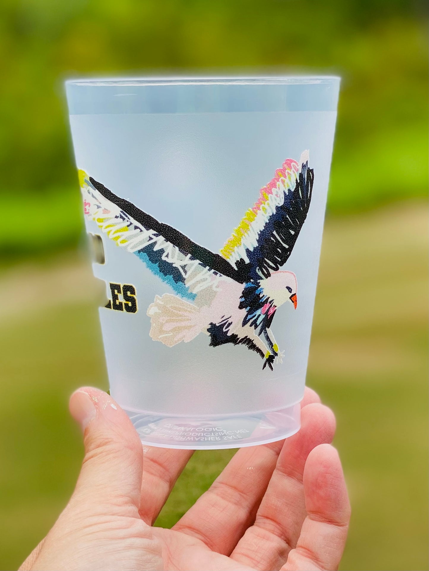 Set of 10 Frosted Eagles Cups